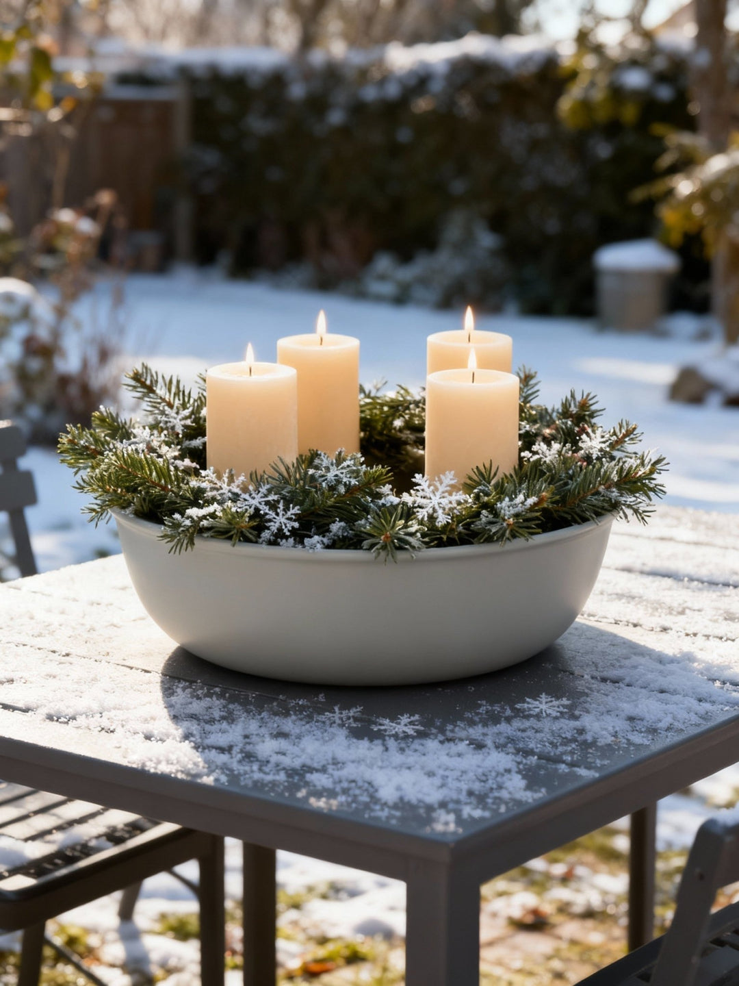 Adventskranz in der Schale