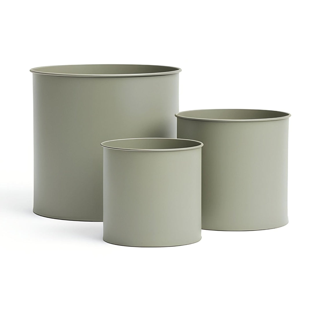 3er Blumentopf Set Metall, , Moosgrau,LIVLIG