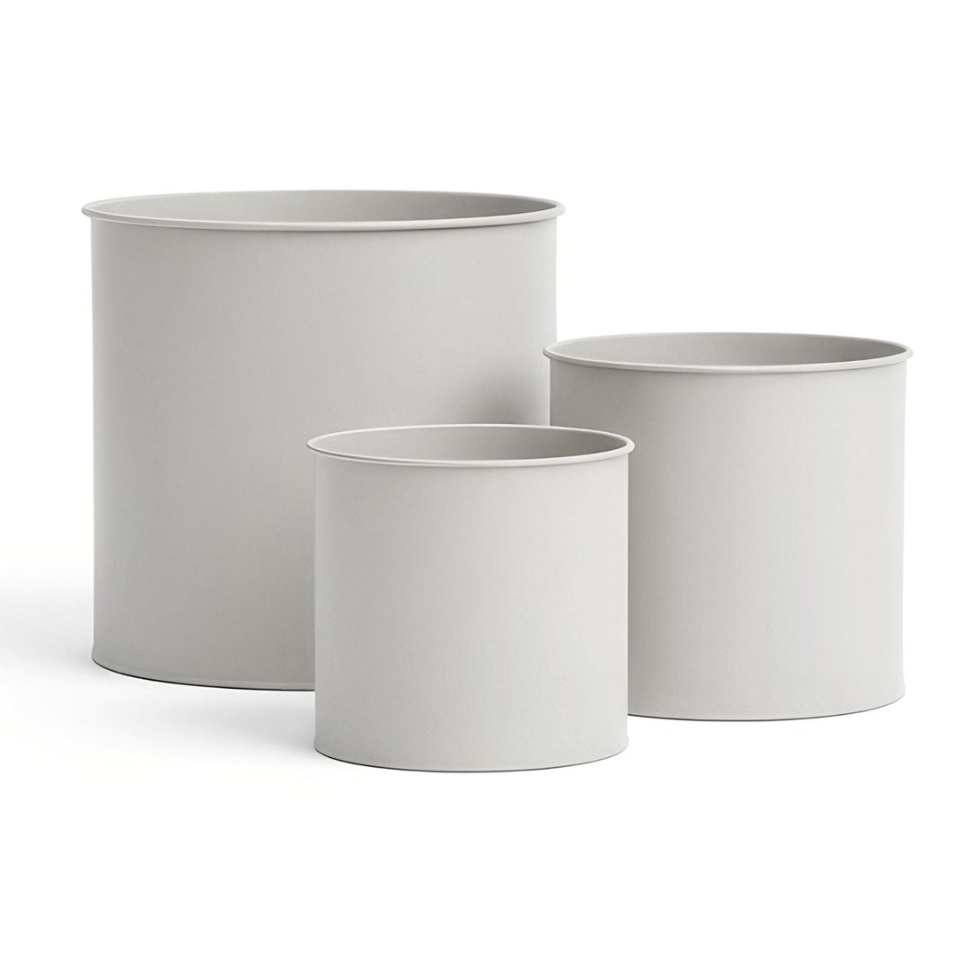 3er Blumentopf Set Metall, , Greige,LIVLIG