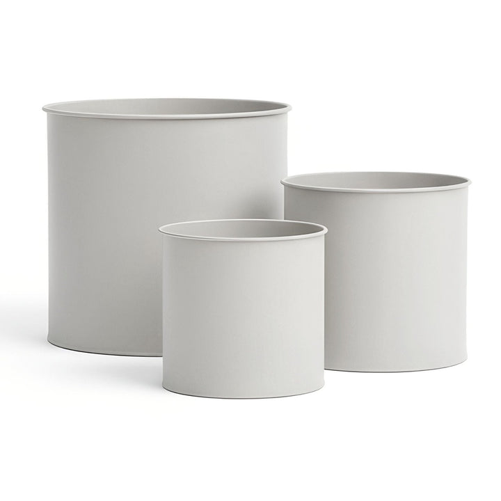 3er Blumentopf Set Metall, , Greige,LIVLIG