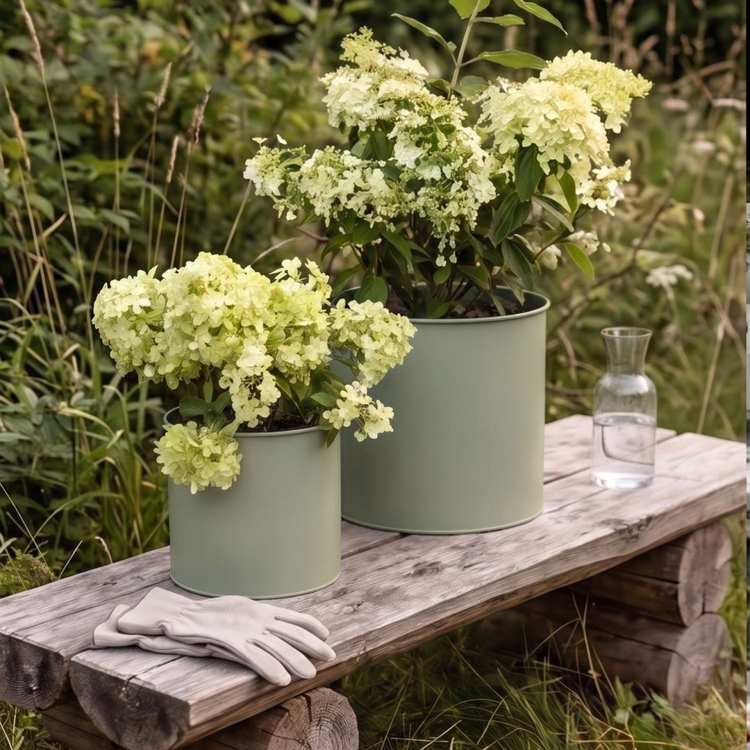 3er Blumentopf Set Metall, , Greige,LIVLIG