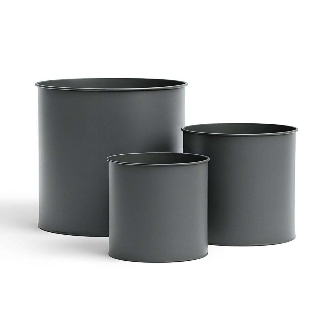 3er Blumentopf Set Metall, , Anthrazit,LIVLIG