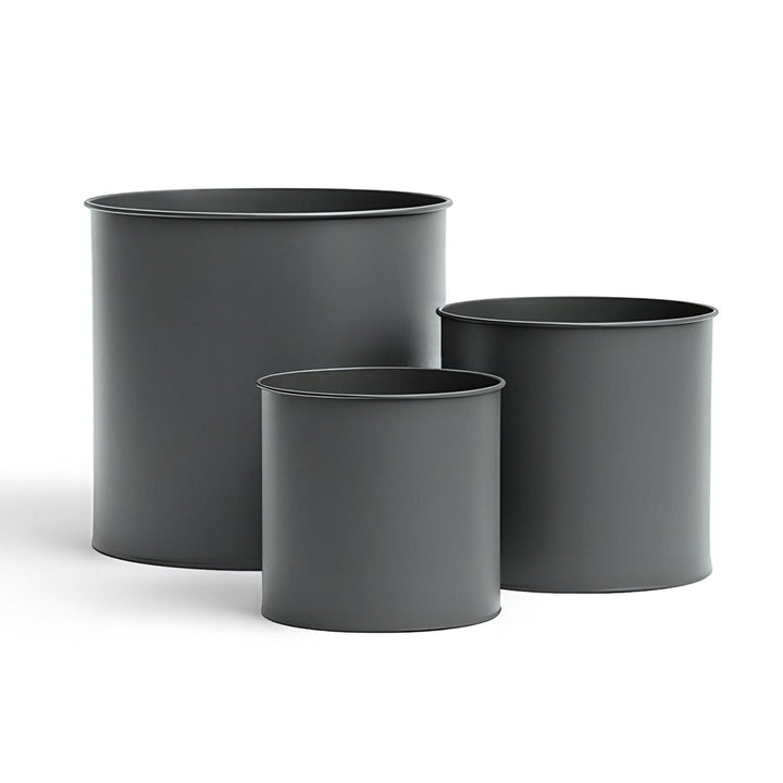 3er Blumentopf Set Metall, , Anthrazit,LIVLIG