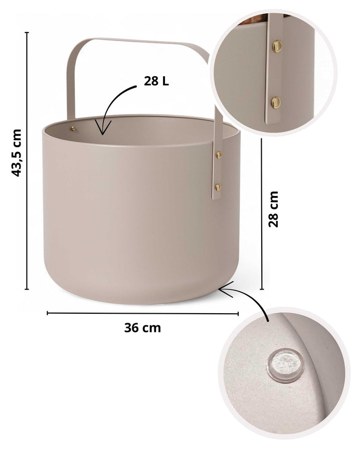 LIVLIG, Kaminholzkorb aus Metall, Kaminholzkorb, Salbei