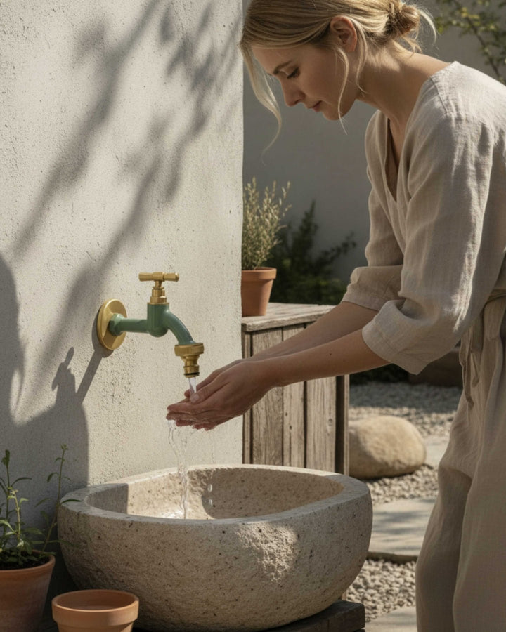 LIVLIG, Wasserhahn Garten mit Rosettengarnitur, Wasserhahn, Gentle Greige