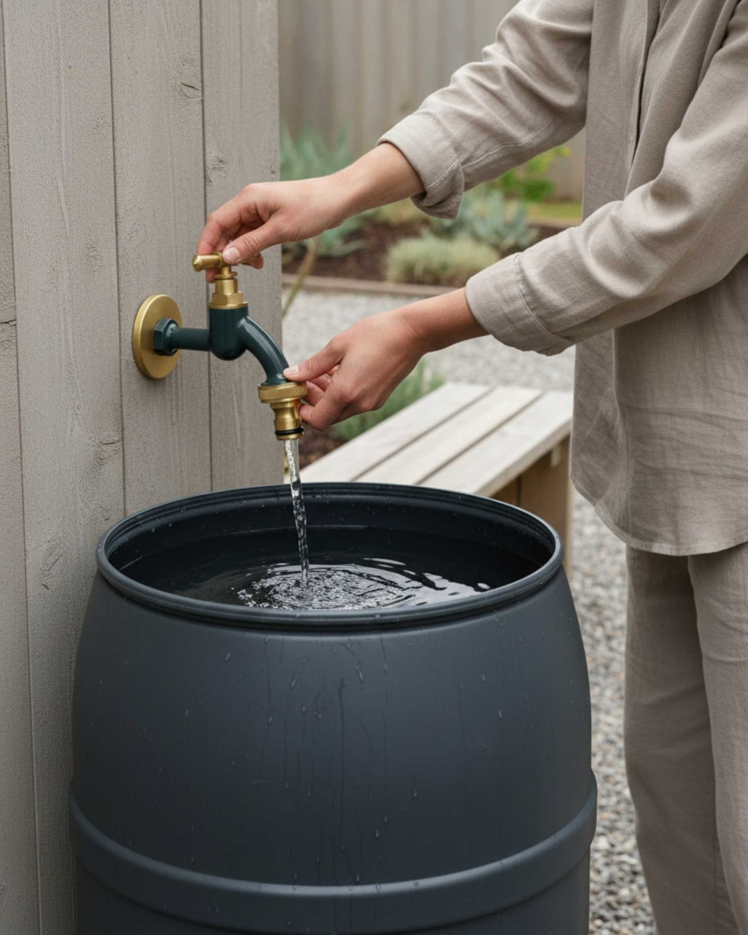 LIVLIG, Wasserhahn Garten mit Rosettengarnitur, Wasserhahn, Gentle Greige