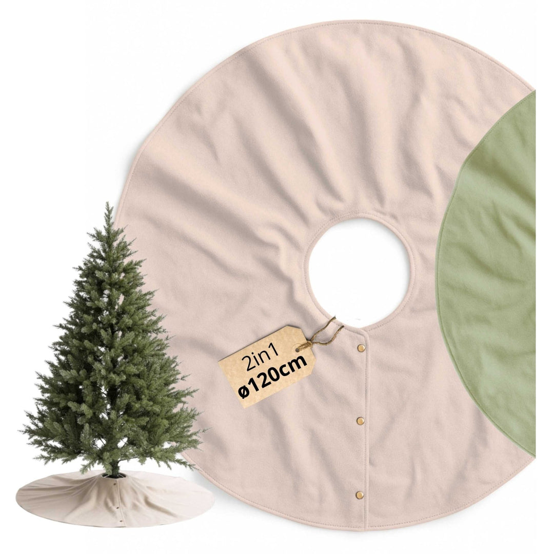 LIVLIG, Weihnachtsbaumdecke 2in1, weihnachtsbaumdecke, Beige - Salbei