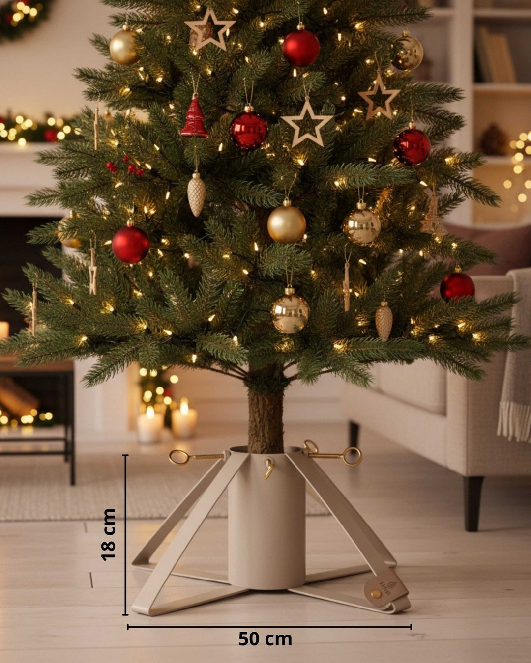 LIVLIG, 2in1 Weihnachtsbaumständer, Weihnachtsbaumständer, Salbei