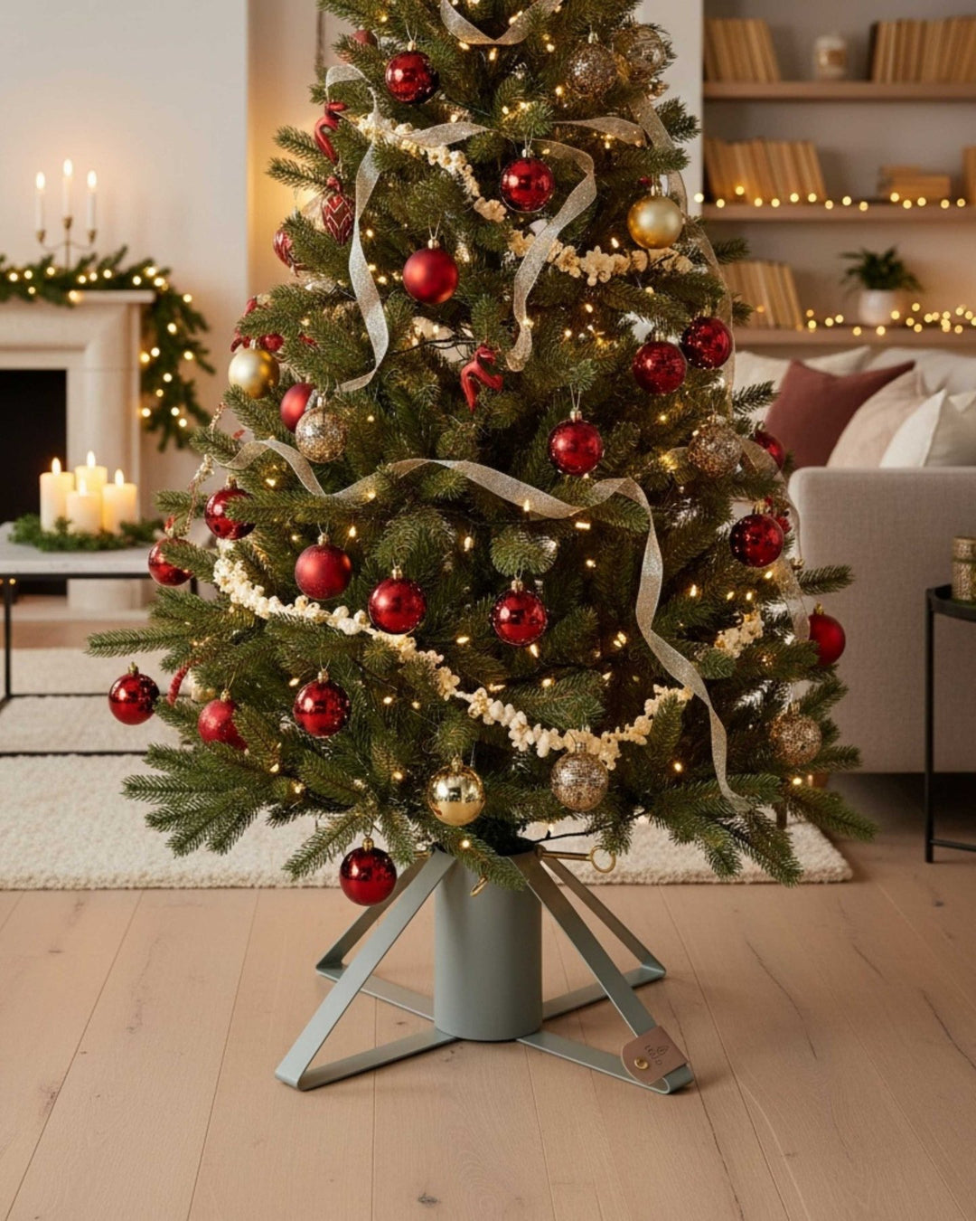 LIVLIG, 2in1 Weihnachtsbaumständer, Weihnachtsbaumständer, Salbei