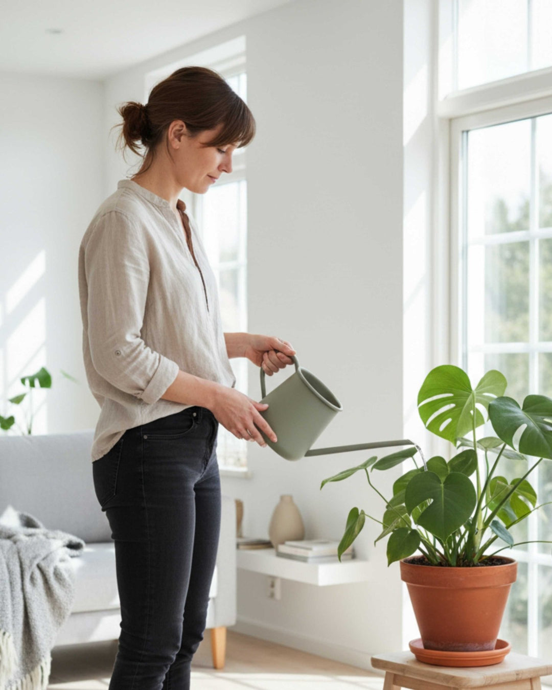 LIVLIG, Metall Gießkanne 1L, , Greige