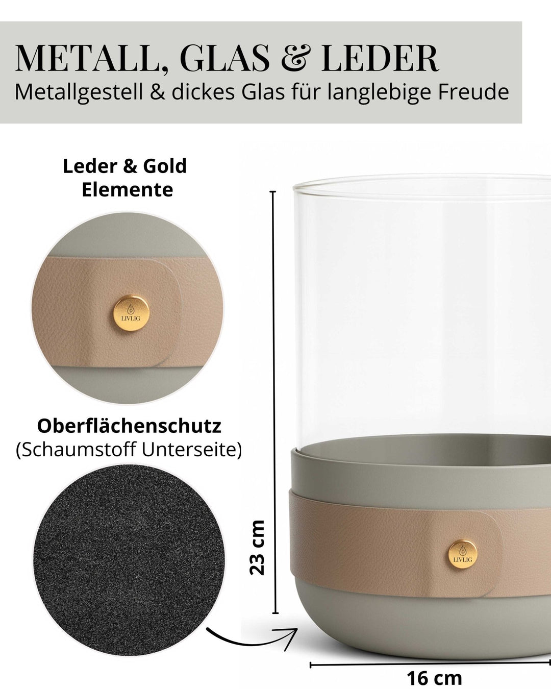 LIVLIG, Windlicht, , Graubeige