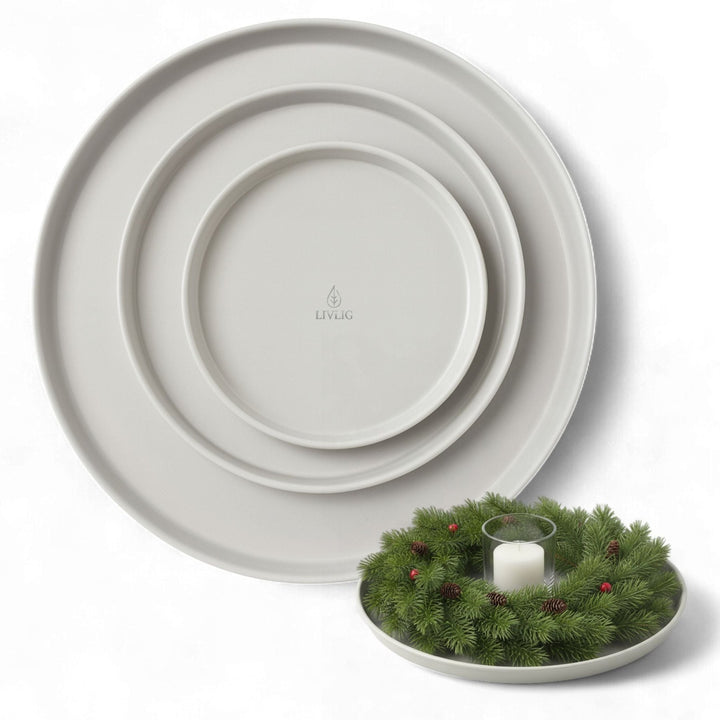 LIVLIG, Deko Tablett 3er Set, Tabletts, Greige