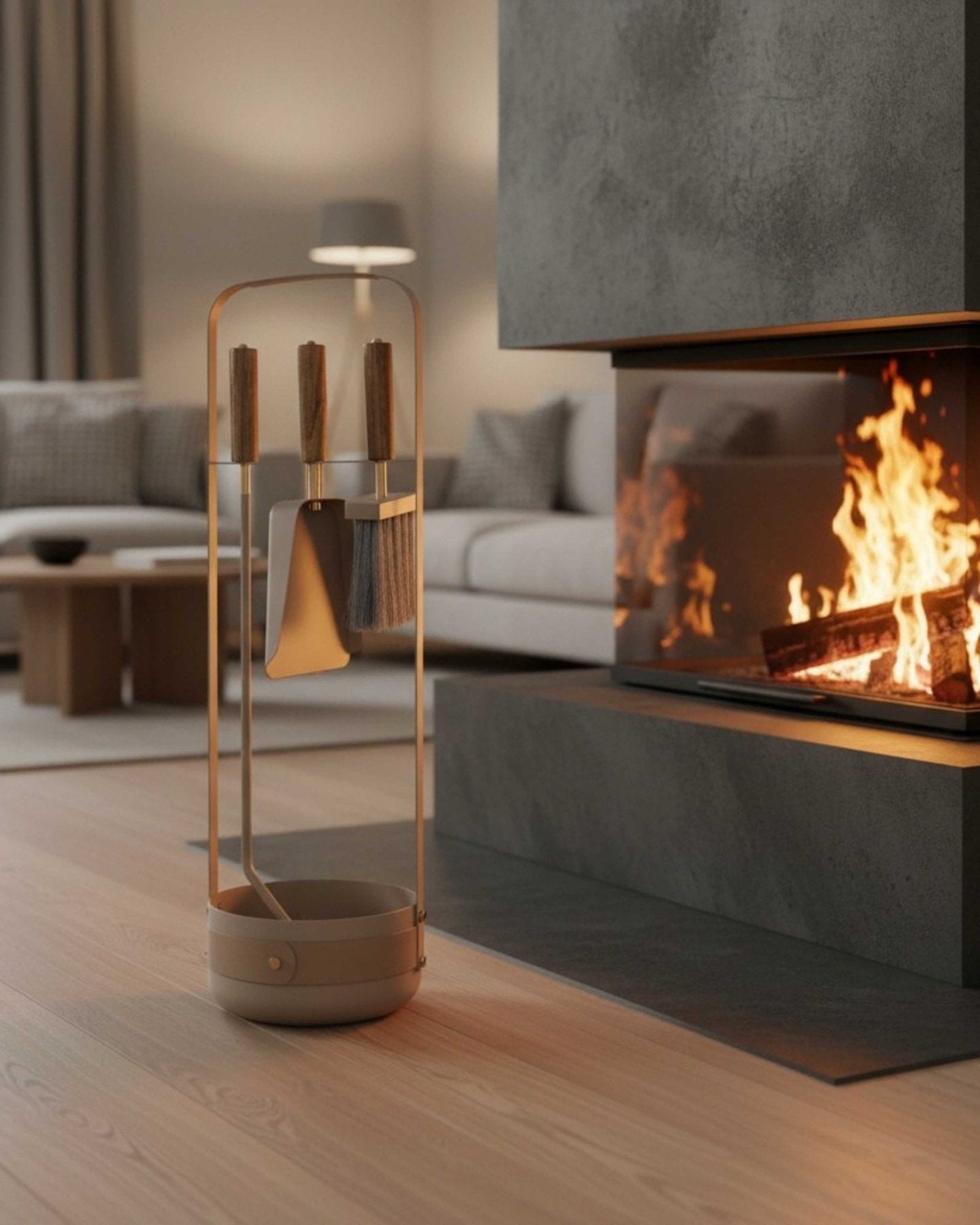 LIVLIG, Design Kaminbesteck, , Graubeige