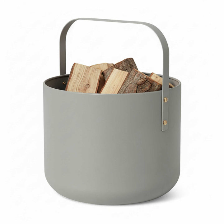 LIVLIG, Kaminholzkorb aus Metall, Kaminholzkorb, Salbei