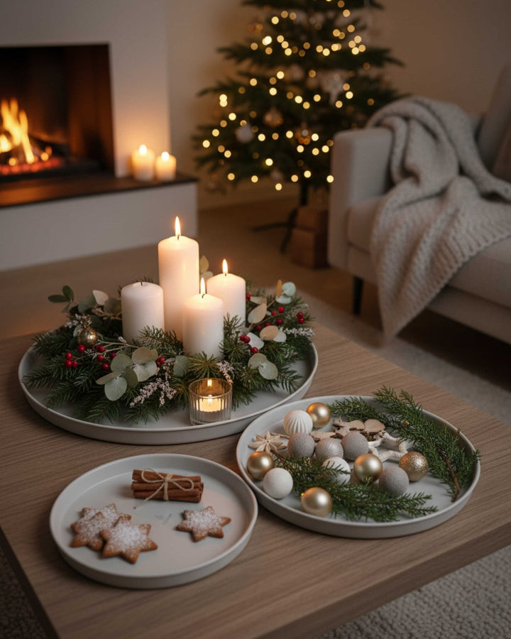 LIVLIG, Deko Tablett 3er Set, Tabletts, Greige