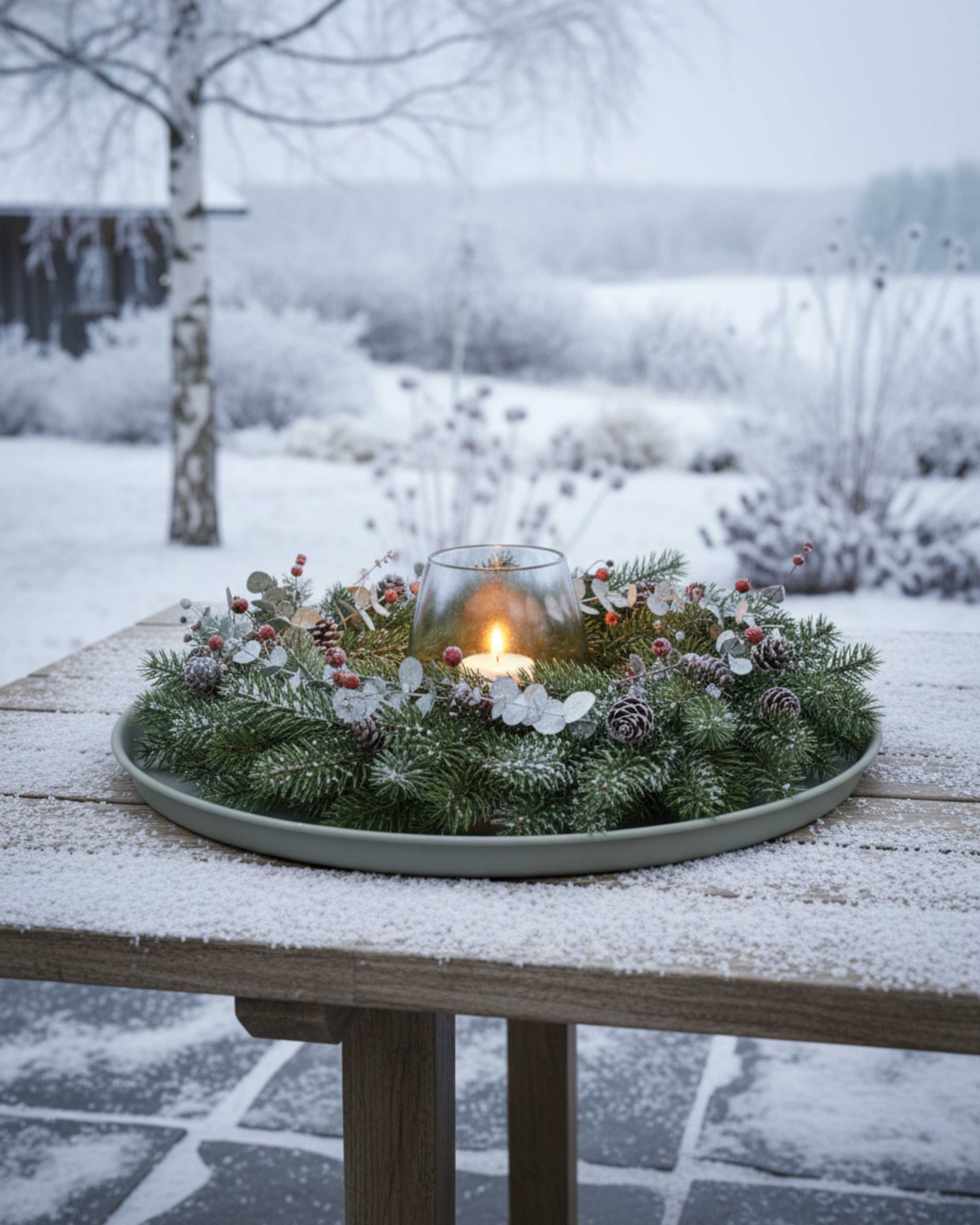 Tablett Set Winter Outdoor