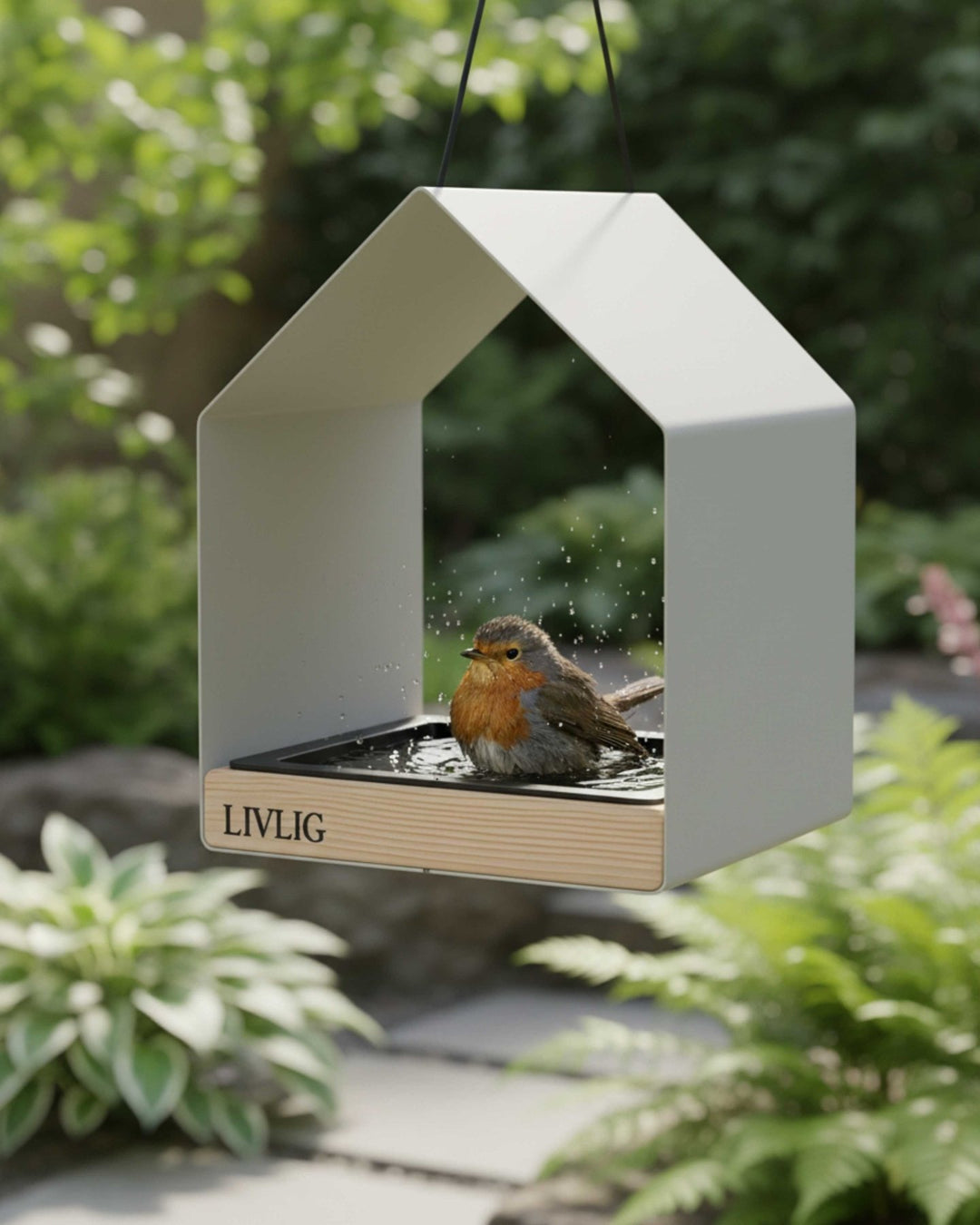 LIVLIG, Design Vogelhaus Metall, Vogelhaus, Greige