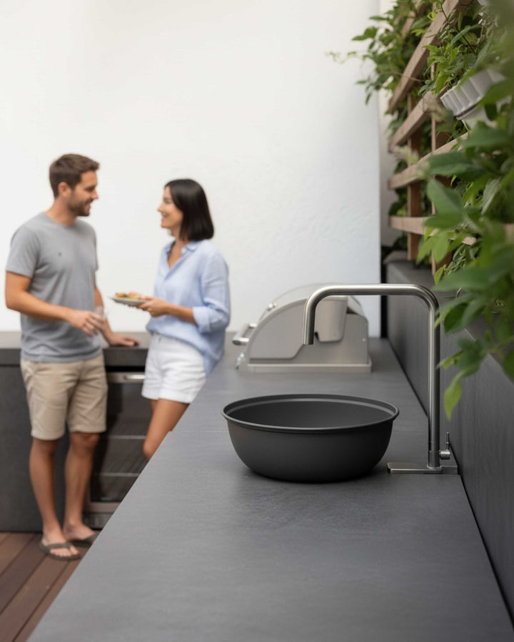 LIVLIG, Outdoorküchen Set, Wasserhahn, Gentle Greige