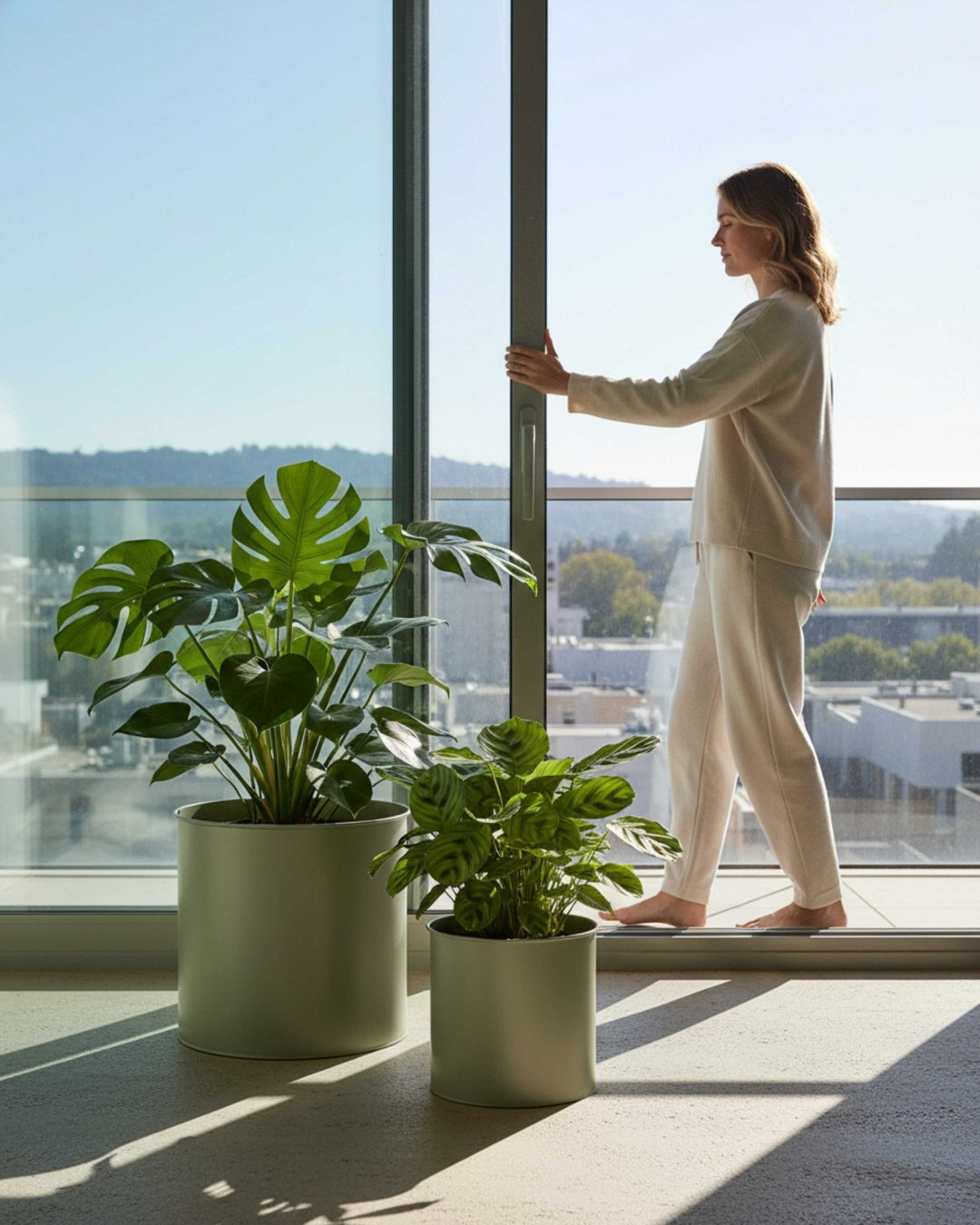 LIVLIG, 3er Blumentopf Set, Blumentopf, Greige