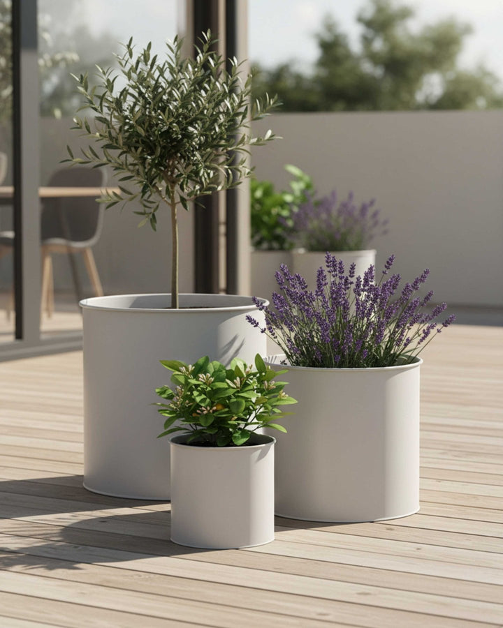 LIVLIG, 3er Blumentopf Set, Blumentopf, Greige