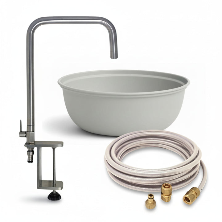 LIVLIG, Outdoorküchen Set, Wasserhahn, Gentle Greige