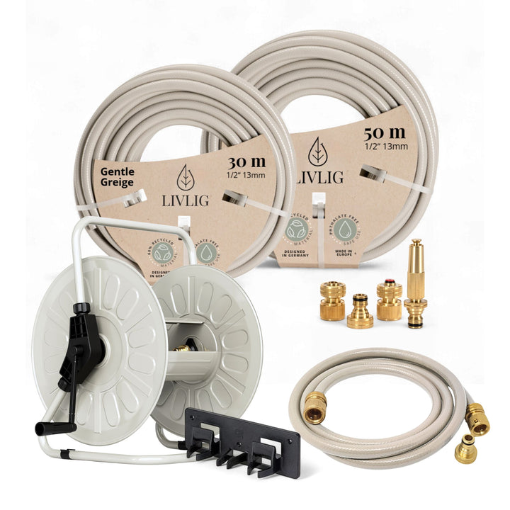 Gartenschlauch Set mit Trommel Gentle Greige