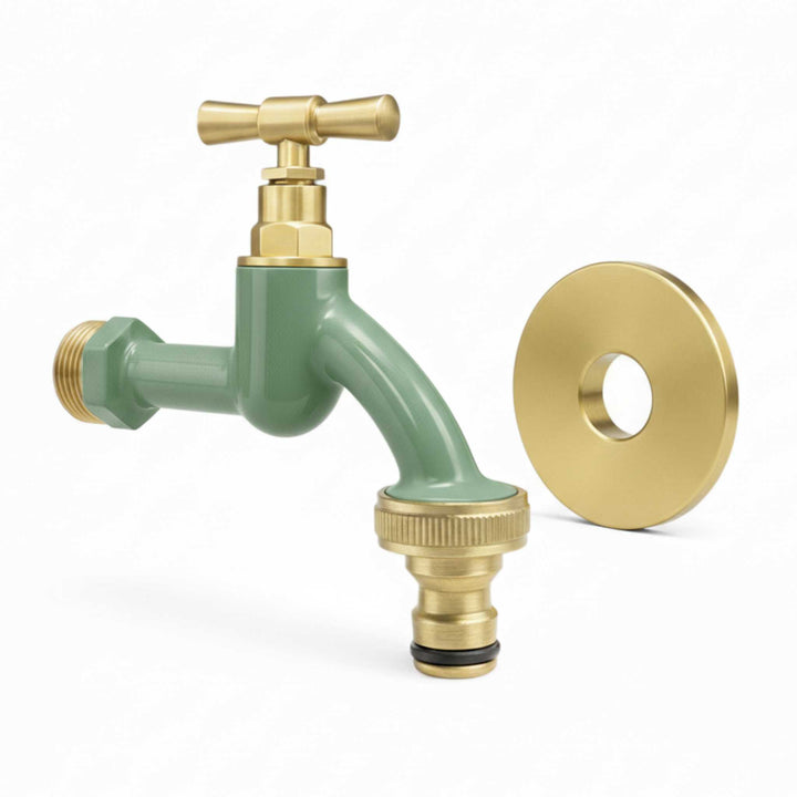 LIVLIG, Wasserhahn Garten mit Rosettengarnitur, Wasserhahn, Homefarming Green