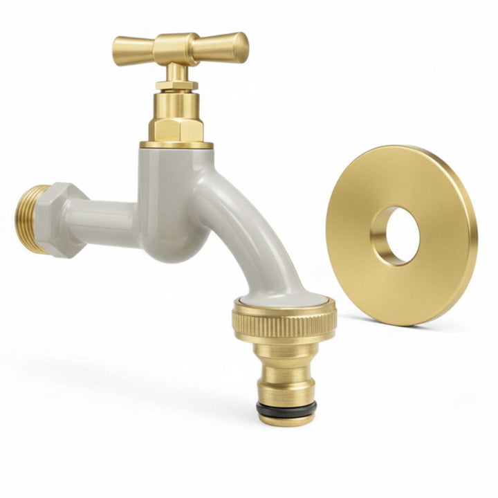 LIVLIG, Wasserhahn Garten mit Rosettengarnitur, Wasserhahn, Gentle Greige