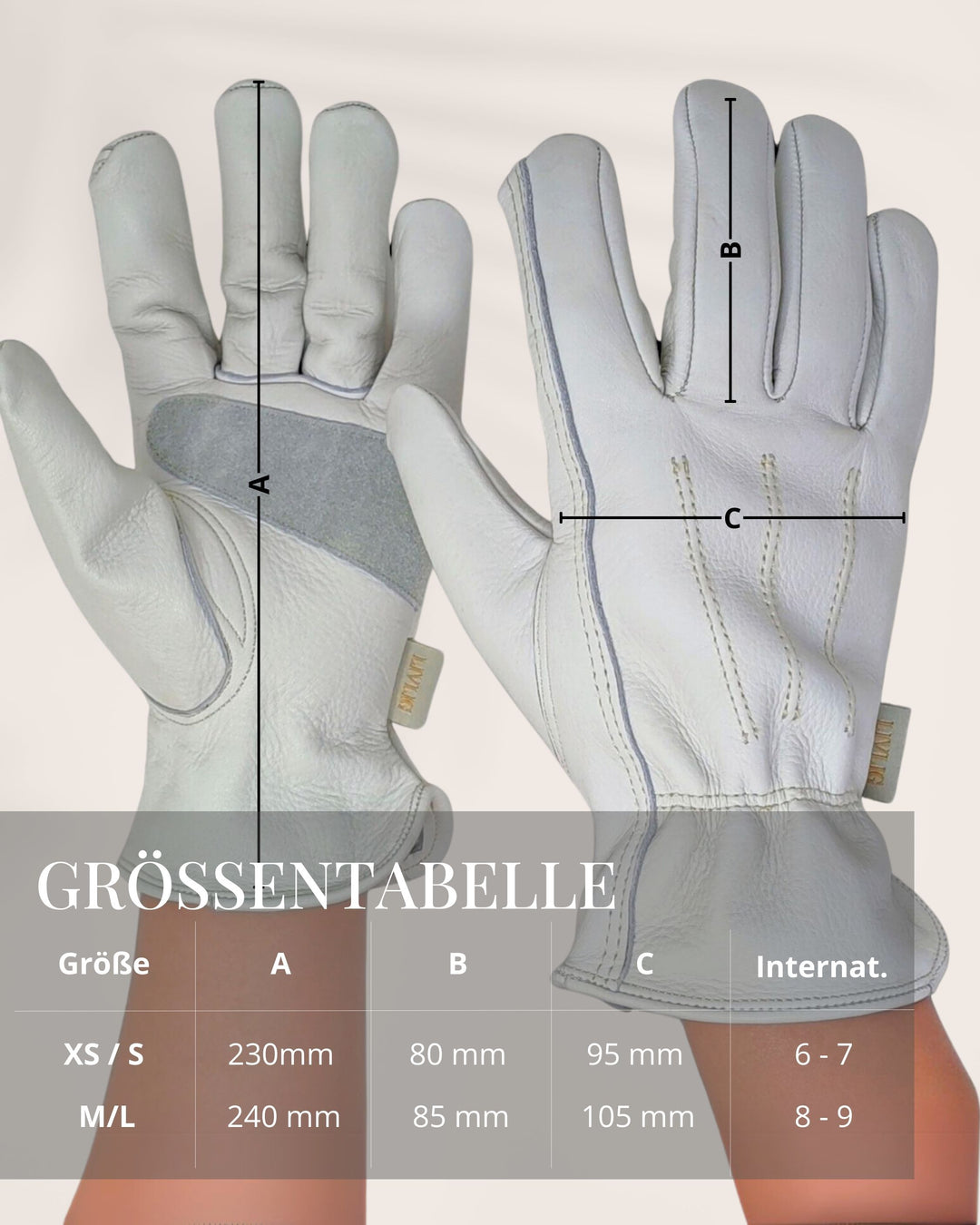 Gardening gloves made of cowhide