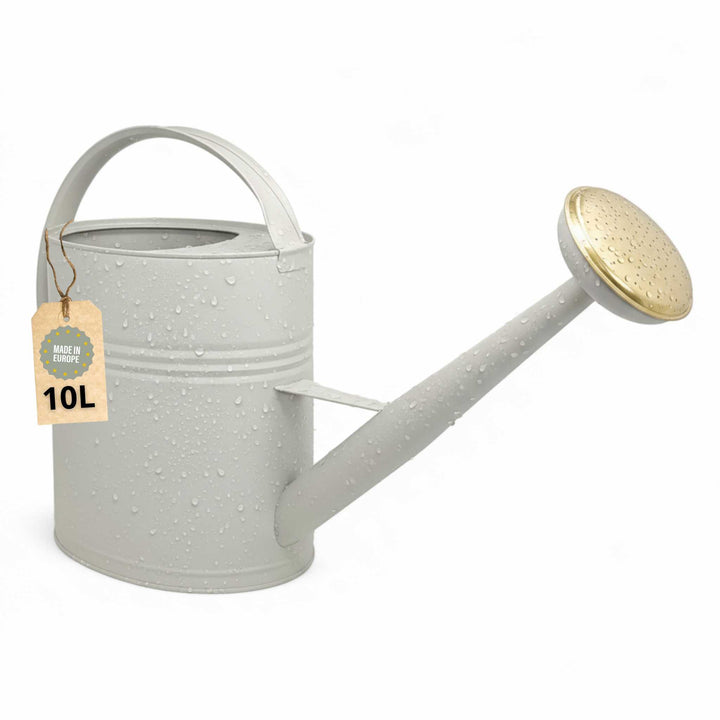 LIVLIG, Metall Gießkanne 10L, Gießkanne, Greige