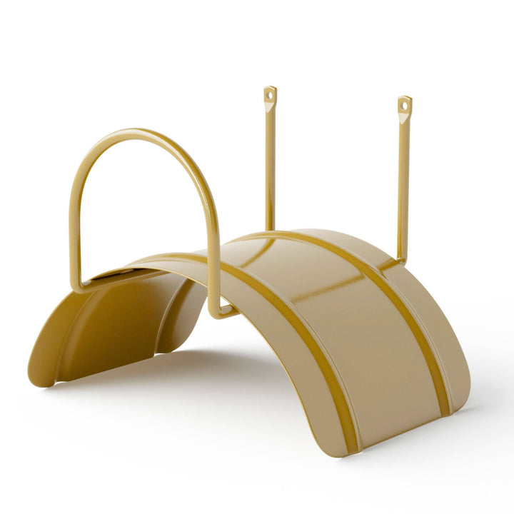 a playground set with a yellow slide and a white background