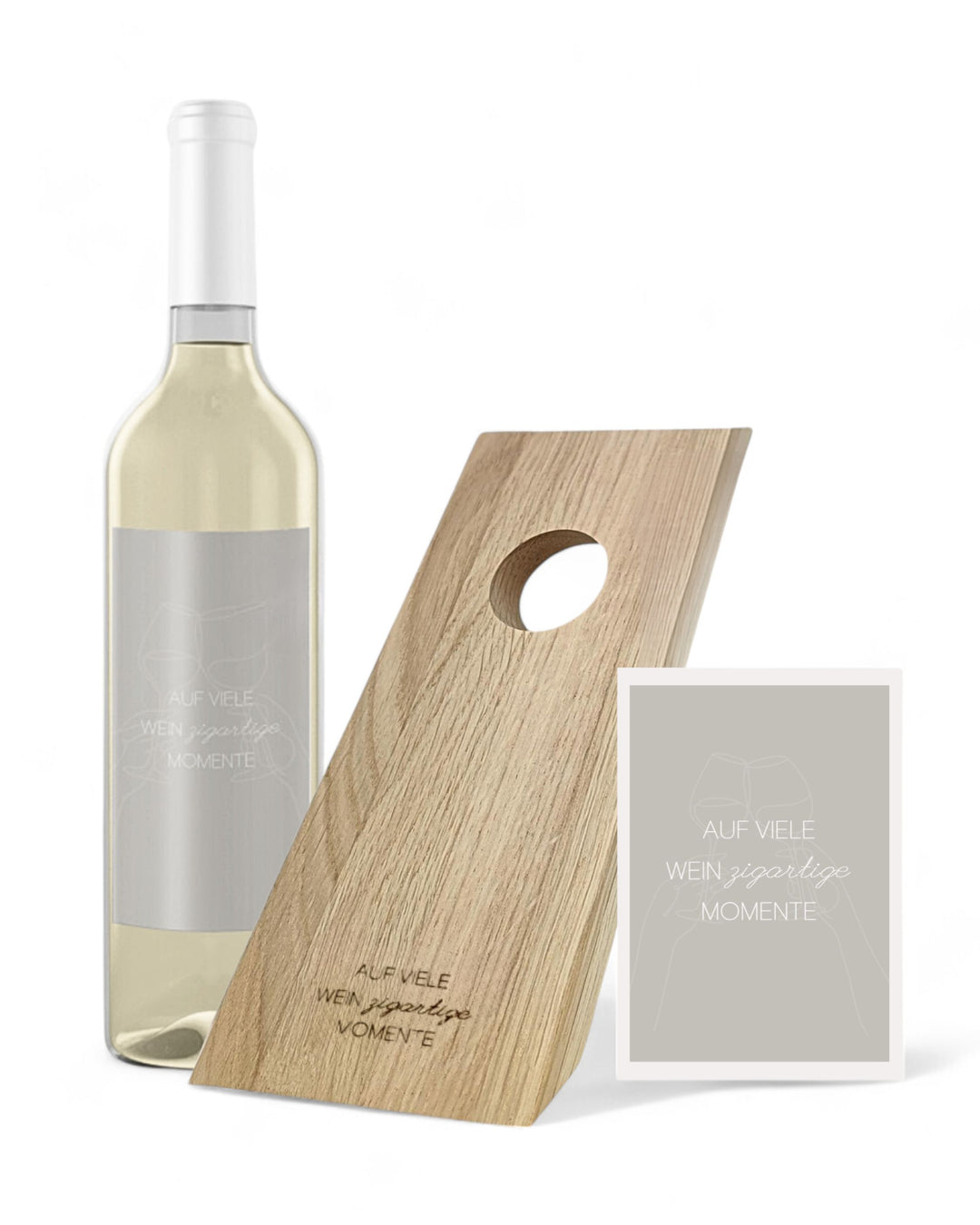 Wine bottle holder with bottle label