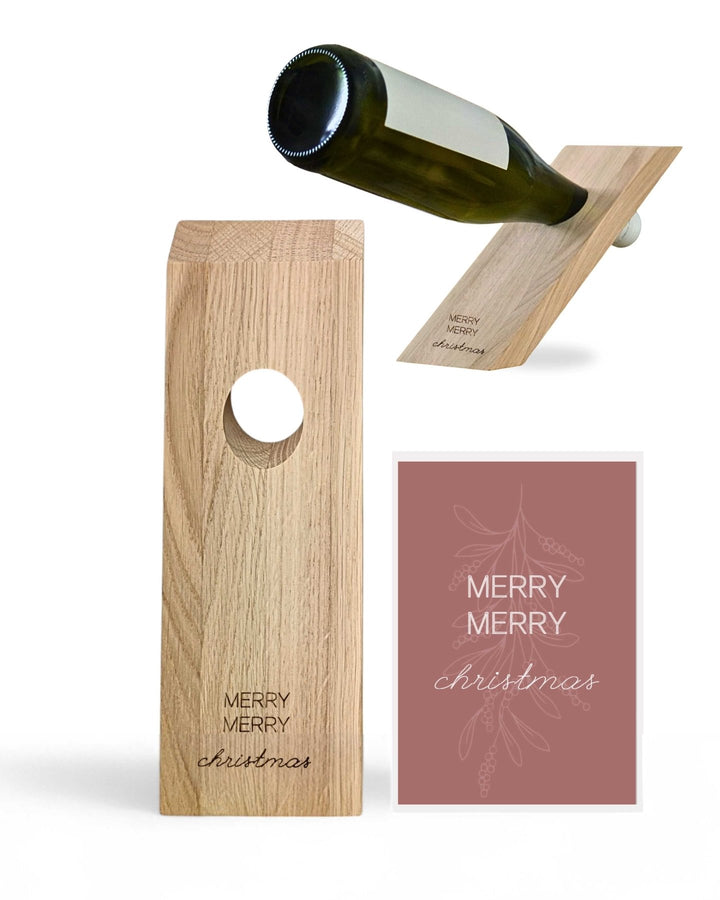 LIVLIG, Weinflaschenhalter mit Flaschenetikett, flaschenhalter, Merry Christmas