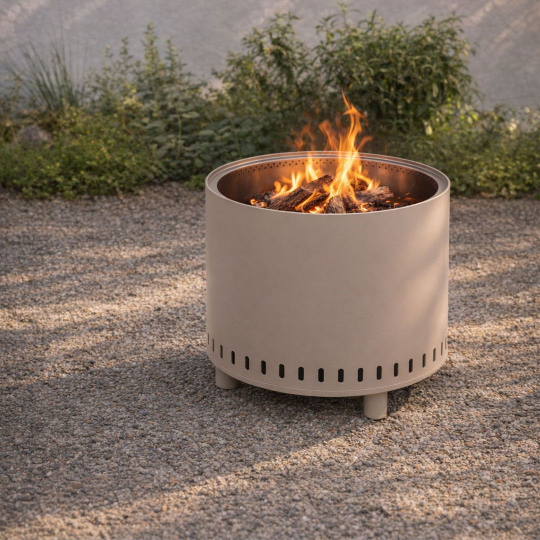Smoke-free fire bowl with lid