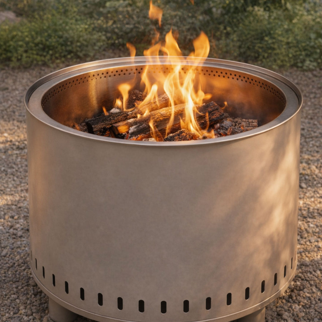 Smoke-free fire bowl with lid