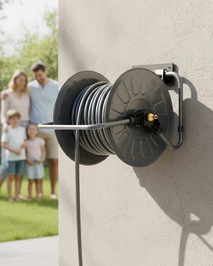 LIVLIG, Schlauchtrommel Metall, Schlauchtrommel, Gentle Greige