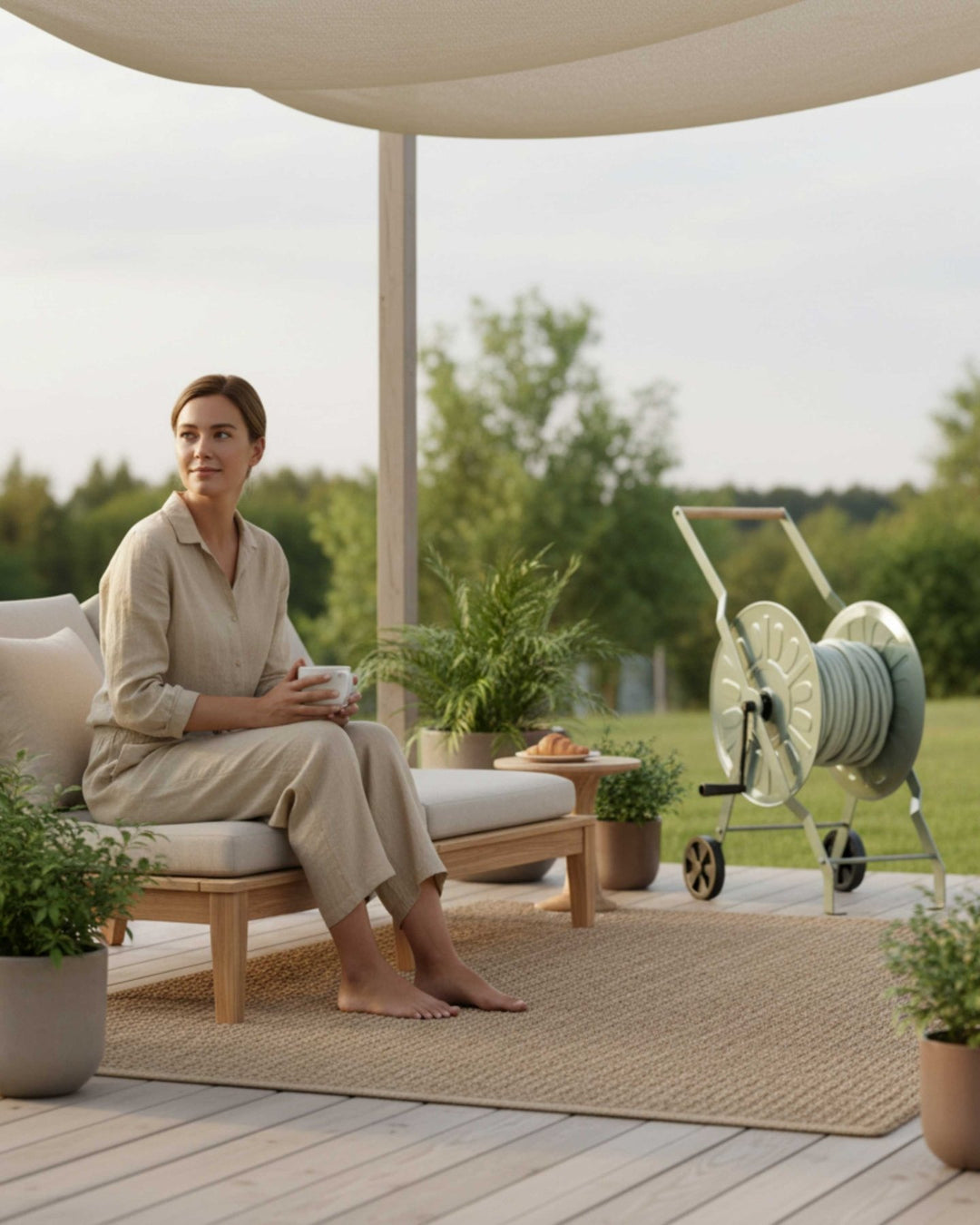 LIVLIG, Schlauchwagen Metall, Schlauchwagen, Gentle Greige