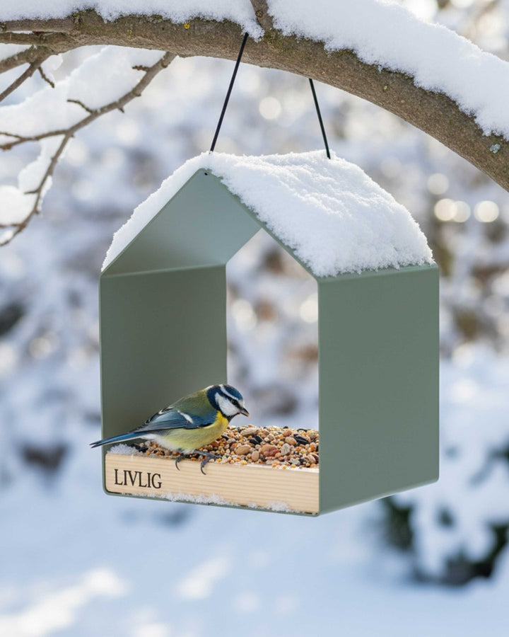 LIVLIG, Design Vogelhaus Metall, Vogelhaus, Greige