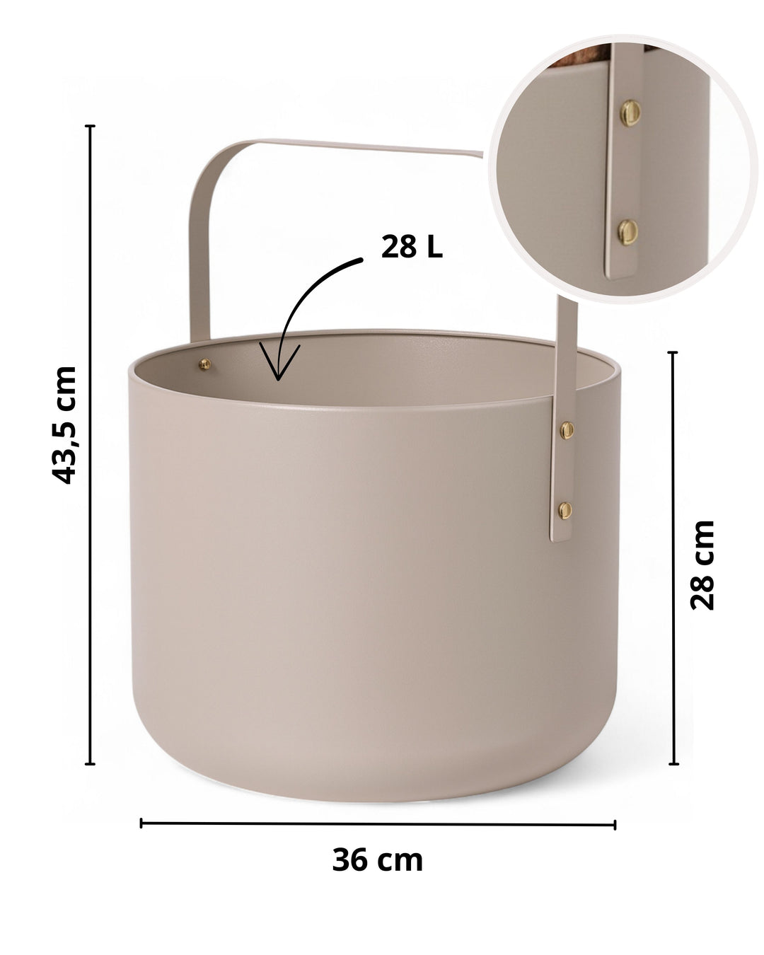 LIVLIG, Kaminholzkorb aus Metall, Kaminholzkorb, Grau