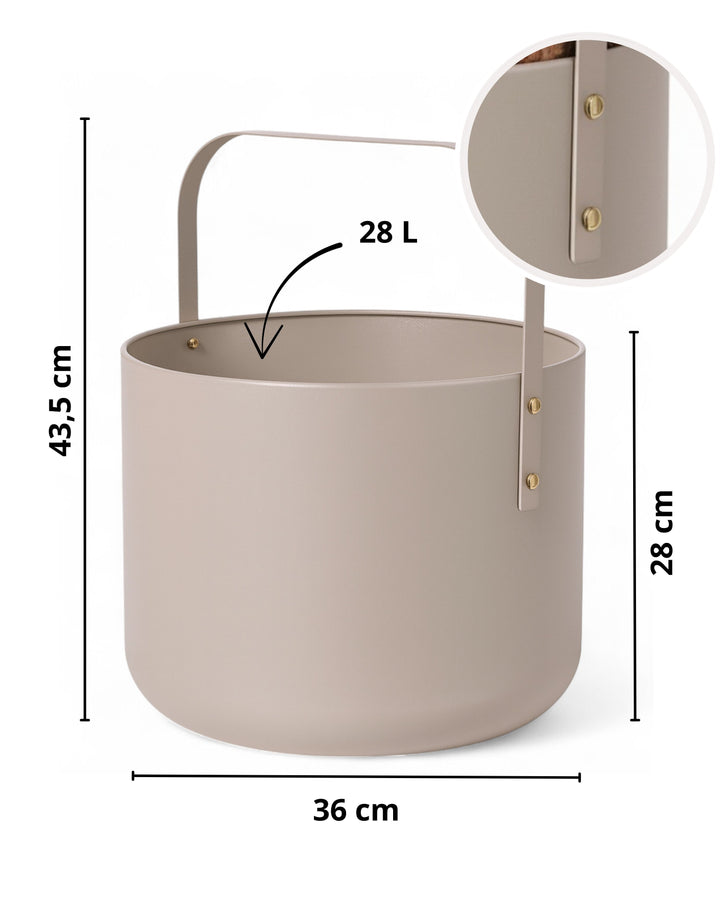 LIVLIG, Kaminholzkorb aus Metall, Kaminholzkorb, Grau