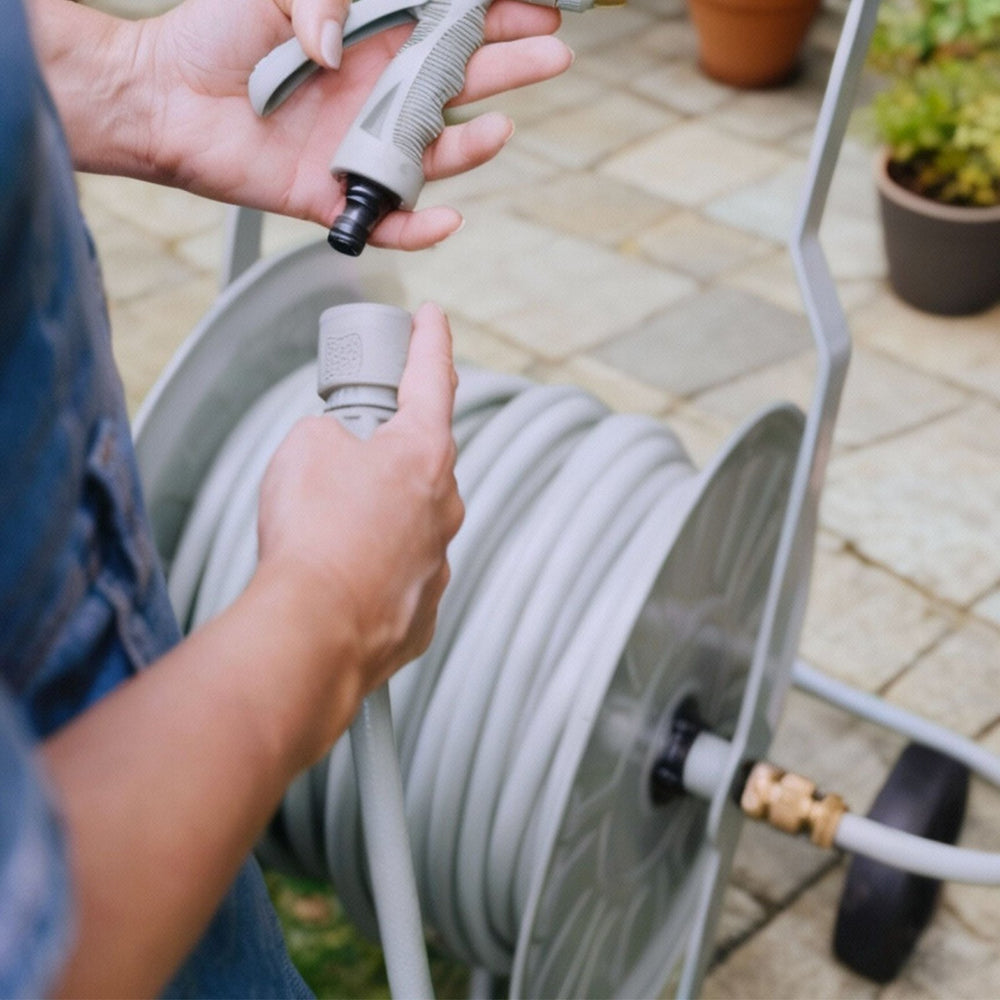 Anschlussgarnitur Gartenschlauch 2m Kunststoff, Anschlussgarnitur, Gentle Greige,LIVLIG