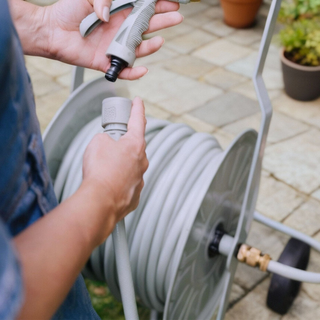 Anschlussgarnitur Gartenschlauch 2m Kunststoff, Anschlussgarnitur, Gentle Greige,LIVLIG