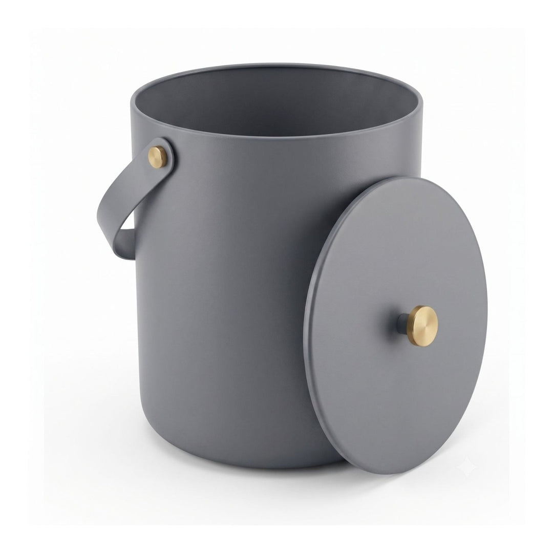 Ascheeimer mit Deckel, , Grau,LIVLIG