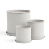 Ensemble de pots de fleurs en métal avec soucoupes, lot de 3