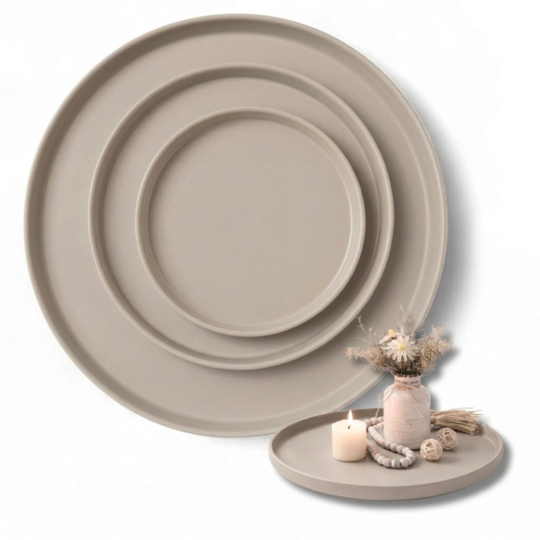 Deko Tablett 3er Set, Tabletts, Sand,LIVLIG