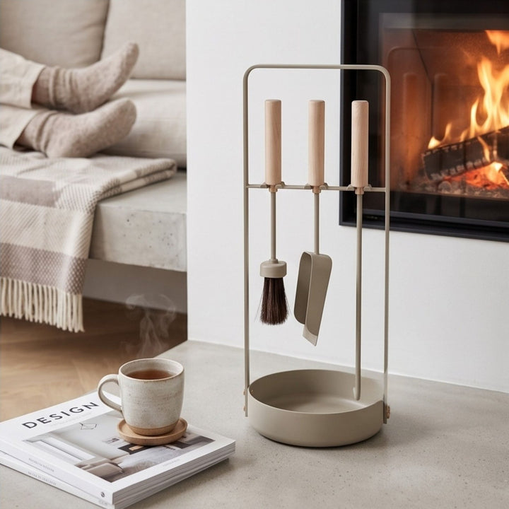Design Kaminbesteck, Kaminbesteck, Graubeige,LIVLIG