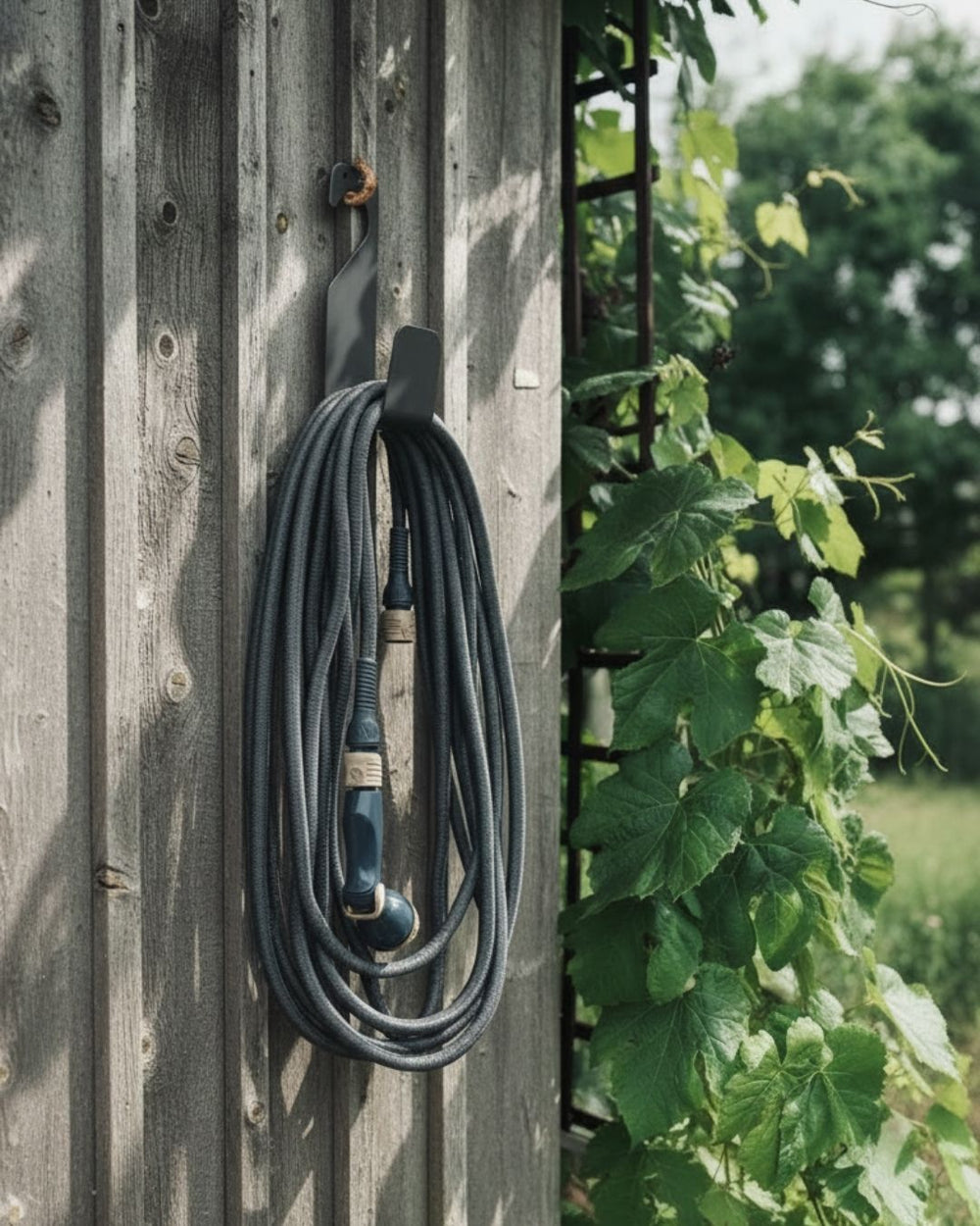 Flexibler Gartenschlauch Grau mit Halterung, Gartenschläuche, 8 m,LIVLIG