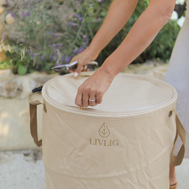 Gartensack Pop Up 2er Set, gartensack, Beige,LIVLIG
