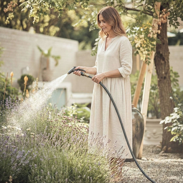 Gartenschlauch Set mit Wandhalterung Authentic Anthracite, Gartenschläuche, 10 m,LIVLIG