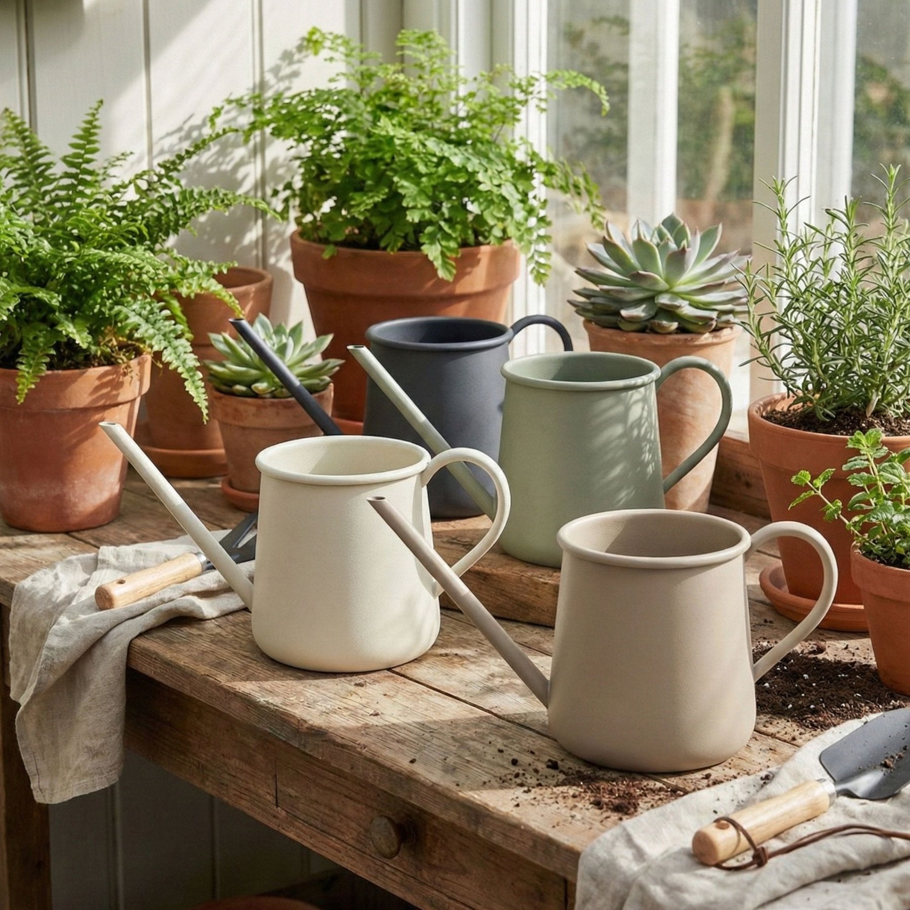 Kleine Gießkanne 1 L Aus Metall – Rostfrei, Mit Feiner Brause, Für Zimmerpflanzen, Balkon & Garten, Dekolook Metall Gießkanne 1L